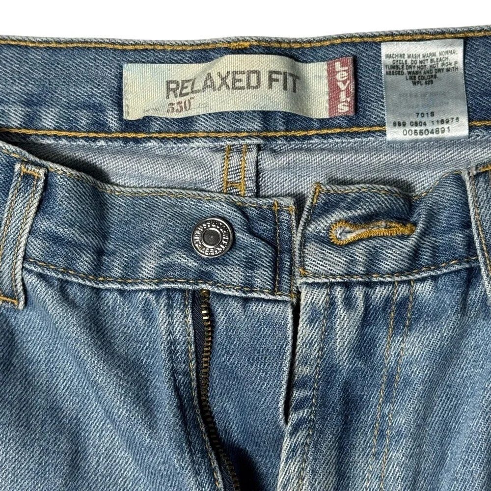 Levi's 550 Relaxed Fir Light Blue Straight Jeans 34 x 32 - Picture 5 of 7